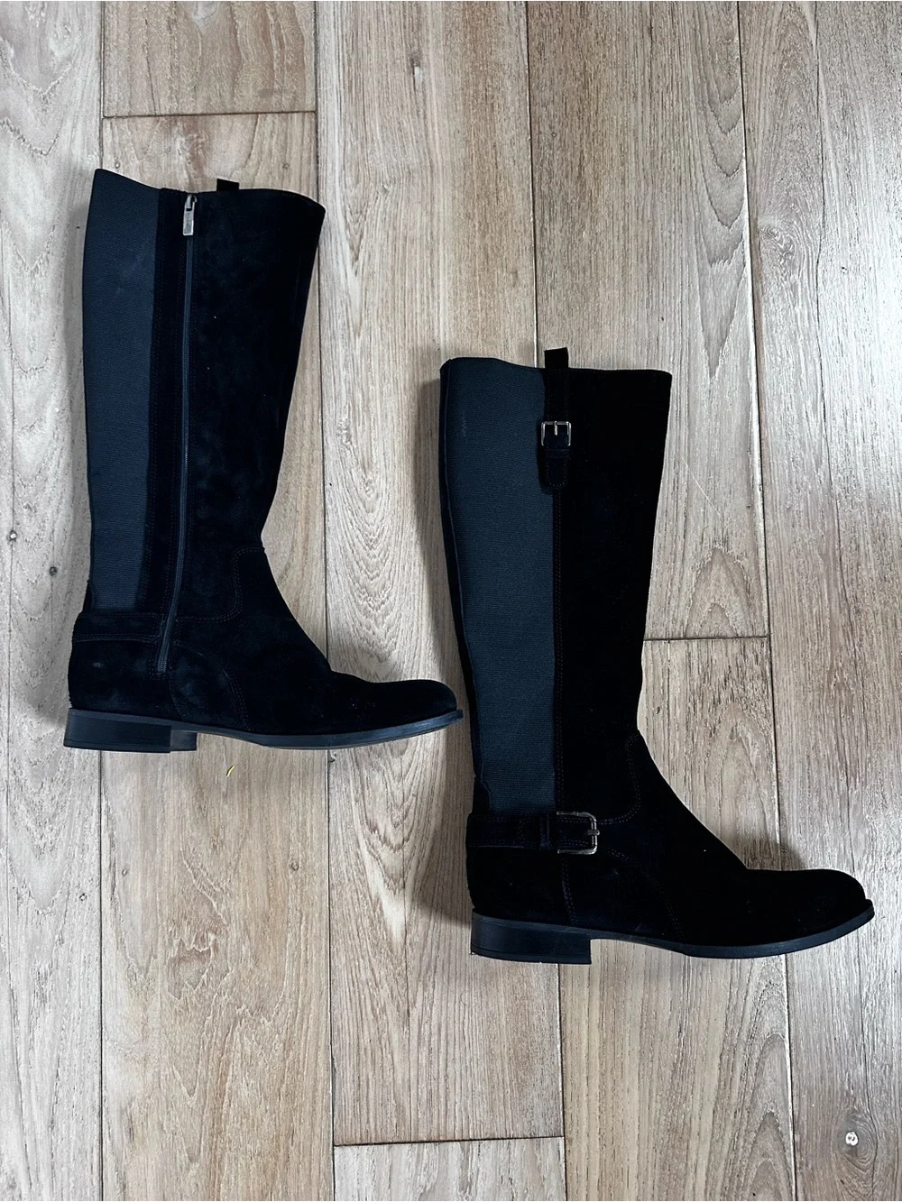 La Canadienne Samia Waterproof Black Suede Riding Boots